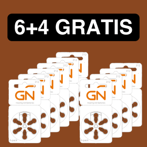 BATERIJE ZA SLUŠNE APARATE, GN, TIP "312", 6+4 GRATIS, 60kos