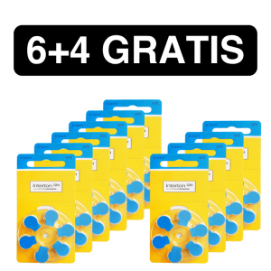 BATERIJE ZA SLUŠNE APARATE, (krajši rok) INTERTON, TIP "675", 6+4 GRATIS, 60kos